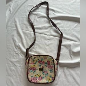 Floral Crossbody Bag with Sequence Front Pocket